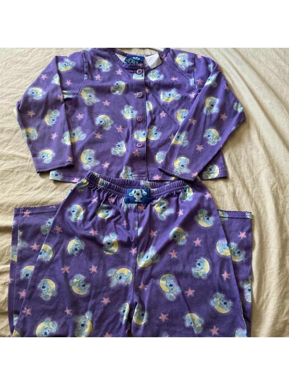 Y2k 2001 kids Blues Clues pajama set AOP 13x13.5 Top, Stretchy Waist Bottoms
